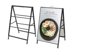 Square Tubing Metal AFRAME1019 – 32”W X 47 3⁄4”H – Sandwich Board Heavy Duty Slide-in Sidewalk Signboard Street Advertising Square Tubing Metal AFRAME1019 – 32”W X 47 3⁄4”H - Sandwich Board Heavy Duty Slide-in Sidewalk Signboard Street Advertising