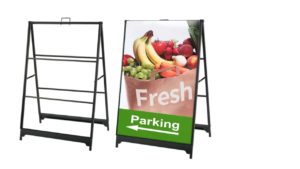 Heavy Duty Metal Black AFRAME099B – 32″W x 48″H – Sandwich Board Slide-in Sidewalk Signboard Street Advertising Heavy Duty Metal Black AFRAME099B - 32"W x 48"H - Sandwich Board Slide-in Sidewalk Signboard Street Advertising