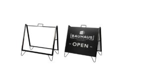 Light Duty Metal AFRAME077 - 24"W x 18"H - Sandwich Board Slide-in Sidewalk Signboard Outdoor Street Advertising