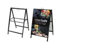 Square Tubing Metal AFRAME1011 – 24”W X 32”H – Sandwich Board Heavy Duty Slide-in Sidewalk Signboard Street Advertising Square Tubing Metal AFRAME1011 – 24”W X 32”H - Sandwich Board Heavy Duty Slide-in Sidewalk Signboard Street Advertising