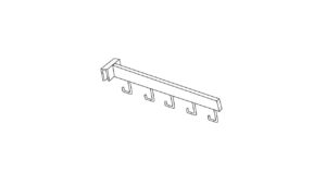 Hardware for Outrigger: 5-Hook Rectangular Hangrail Hardware for Outrigger: 5-Hook Rectangular Hangrail