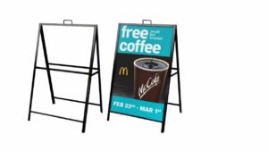 Angled Metal AFRAME013 – 24″W x 36″H – Sandwich Board Heavy Duty Slide-in Sidewalk Signboard for Outdoor Street Advertising Angled Metal AFRAME013 - 24"W x 36"H - Sandwich Board Heavy Duty Slide-in Sidewalk Signboard for Outdoor Street Advertising