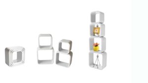 Square 4-Shelves Set – White – SSW-001W Square 4-Shelves Set - White - SSW-001W