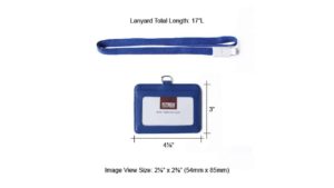 Horizontal ID card holder & lanyard – Blue Horizontal ID card holder & lanyard - Blue