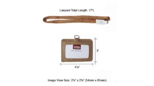Horizontal ID card holder & lanyard – Light Brown Horizontal ID card holder & lanyard - Light Brown