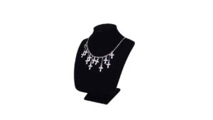 LEATHERETTE NECKLACE FORM BLACK 9″H – JN-905BL LEATHERETTE NECKLACE FORM BLACK 9"H - JN-905BL