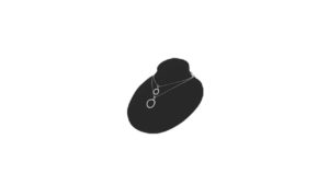 VELVET NECKLACE FORM BLACK 4"H - JN-9BV