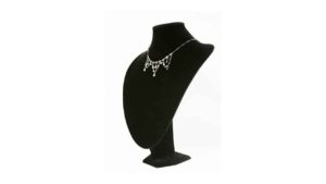 VELVET NECKLACE FORM BLACK 14"H - JN-14BV