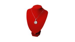 VELVET NECKLACE FORM RED 12"H - JN-12RV