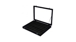 Rings Display Tray With Hinged Glass Lid - JBox-R6BL