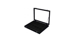 Rings Display Tray With Hinged Glass Lid – JBox-R6BL Rings Display Tray With Hinged Glass Lid - JBox-R6BL