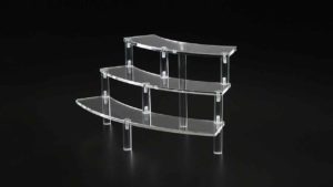 Clear Acrylic Curved Riser Stair – JDAR-3CS Clear Acrylic Curved Riser Stair - JDAR-3CS