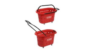 Rolling Plastic Shopping Basket - RSB001R