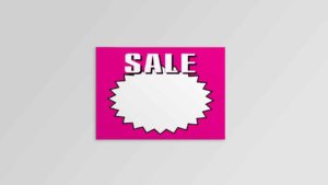 “Sale” Burst Showcards "Sale" Burst Showcards