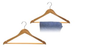 Wood Flat Suit Hanger With Bar – HW020 Wood Flat Suit Hanger With Bar - HW020