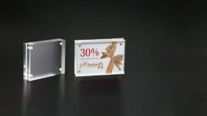 Magnetic Acrylic Block Sign Holder 4″W x 2¾”H – CTS0191 Magnetic Acrylic Block Sign Holder 4"W x 2¾"H - CTS0191