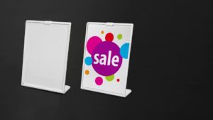 Slanted Acrylic Sign Holder – CTS0305W Slanted Acrylic Sign Holder - CTS0305W
