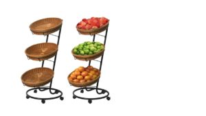 GROCERY WICKER BASKET STAND – GWBS025 GROCERY WICKER BASKET STAND - GWBS025
