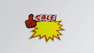 Burst Showcards Sale With Red Thumb