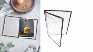 4 View Menu Cover Double Pocket Black 4 View Menu Cover Double Pocket Black