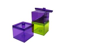 PLASTIC ORGANIZER BOX W/ LID PURPLE – 4¾”W X 4½”H PLASTIC ORGANIZER BOX W/ LID PURPLE - 4¾"W X 4½"H