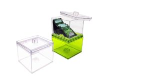 PLASTIC ORGANIZER BOX W/ LID CLEAR – 4¾”W X 4½”H PLASTIC ORGANIZER BOX W/ LID CLEAR - 4¾"W X 4½"H