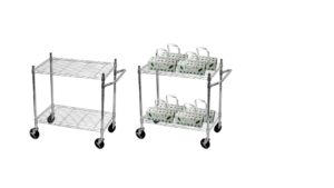 2 TIER WIRE SHELF HAND CART – WS1830C W/ CASTERS & HANDLE 2 TIER WIRE SHELF HAND CART - WS1830C W/ CASTERS & HANDLE
