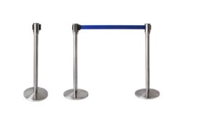 4-Way Stanchion Stainless Steel Post - Blue