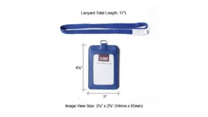 Vertical ID card holder & lanyard – Blue Vertical ID card holder & lanyard - Blue