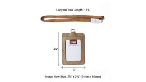 Vertical ID card holder & lanyard – Light Brown Vertical ID card holder & lanyard - Light Brown