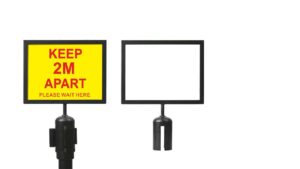 Black Frame Sign Holder for Stanchions – #STSH011L Black Frame Sign Holder for Stanchions - #STSH011L