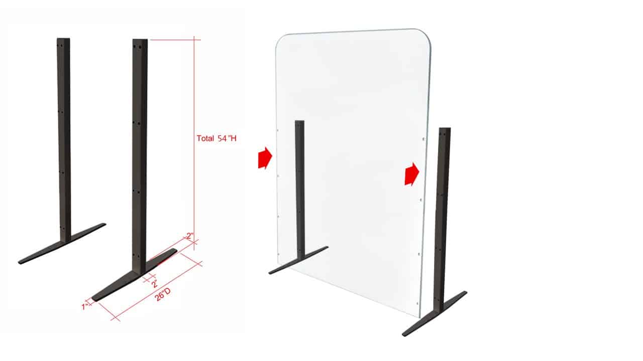 FLOOR STANDING SUPPORT FOR SHIELD PROTECTION - SPS010B
