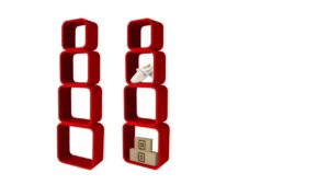 SQUARE 4-SHELVES SET – Red – SSW001R SQUARE 4-SHELVES SET - Red - SSW001R
