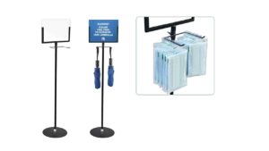 FLOOR SIGN STAND WITH DUAL MERCHANDISE HOOKS – FSHDH004 FLOOR SIGN STAND WITH DUAL MERCHANDISE HOOKS - FSHDH004