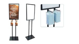 BULLETIN SIGN HOLDER WITH DUAL MERCHANDISE HOOKS