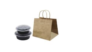 KRAFT TAKE-OUT PAPER BAGS 9″ + 9″ x 10″ KRAFT TAKE-OUT PAPER BAGS 9" + 9" x 10"