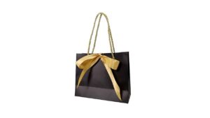 6″H Black with gold ribbon Gift Paper Bag 6"H Black with gold ribbon Gift Paper Bag