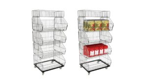 STACKING METAL WIRE BASKET WITH CASTER (L) – MWB002 STACKING METAL WIRE BASKET WITH CASTER (L) - MWB002
