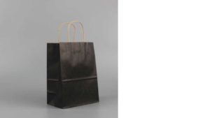 Twisted Paper Handle Bags – 8¼” Black Twisted Paper Handle Bags - 8¼'' Black