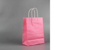 Twisted Paper Handle Bags – 8¼” Pink Twisted Paper Handle Bags - 8¼'' Pink