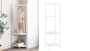 Corner coat rack and shelf unit – Celia – Freestanding Corner Tree Shelf Entryway Storage for Small Space, also in Black Corner coat rack and shelf unit - Celia - Freestanding Corner Tree Shelf Entryway Storage for Small Space, also in Black