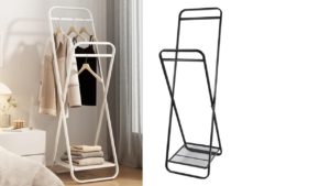 COLLAPSIBLE GARMENT RACK – COLTON – Freestanding Storage for Small Space, also in Black COLLAPSIBLE GARMENT RACK - COLTON - Freestanding Storage for Small Space, also in Black