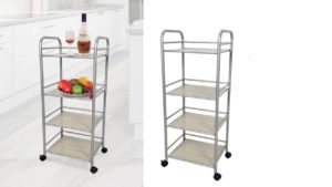 UTILITY WOOD and Metal SHELF ROLLING RACKS – Kitchen and living room organizer UTILITY WOOD and Metal SHELF ROLLING RACKS - Kitchen and living room organizer