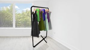 Square Clothing Rack – Aria (Small) – Freestanding Portable Metal garment Storage for Small Space. Square Clothing Rack - Aria (Small) - Freestanding Portable Metal garment Storage for Small Space.