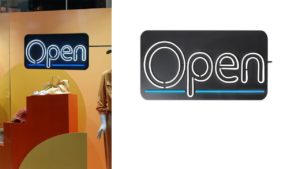 Double white plastic neon with blue streak OPEN2034Wb Double white plastic neon with blue streak OPEN2034Wb