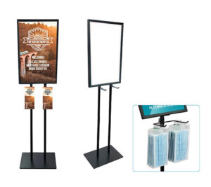 BHDH-22 Bulletin Sign Holder with Dual Merchandise Hooks