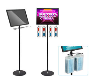 FSHFH003 Floor Sign Holder with 4 Merchandise Hooks