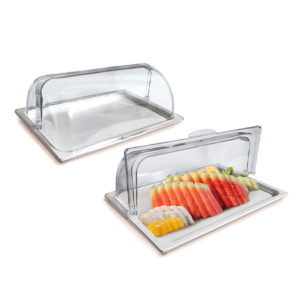 FST0164 Food Serving Dome Tray with Rollback Lid