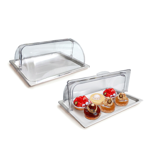 Food Serving Dome Tray with Rollback Lid