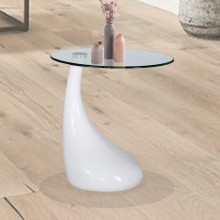 Round Glass Table (White)